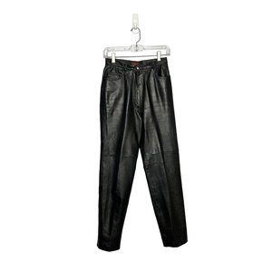 Margaret Godfrey vintage leather pants straight leg ultra high‎ waist size 6